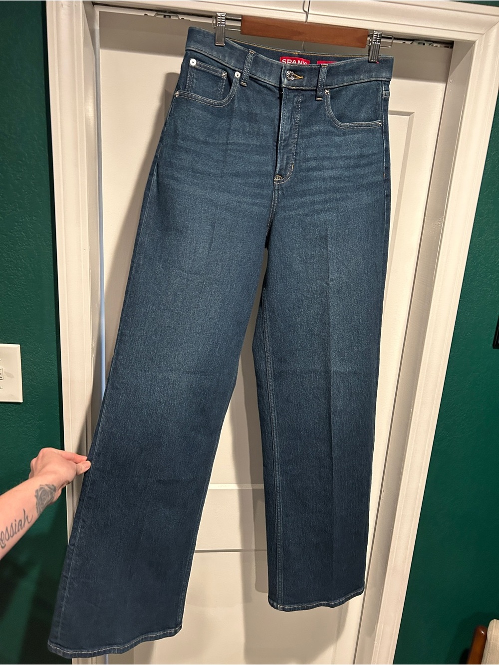 SPANXshape Authentic Wide-Leg High-Rise Jeans Medium Tall in Percy 21676T